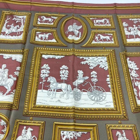 HERMES WEDGWOOD Carre90 Scarf silk pink - Picture 4 of 9